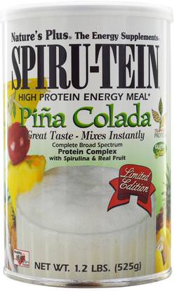 Natures Plus, Spiru-Tein, High Protein Energy Meal, Pia Colada, 1.2 lbs (525g) ,والمكملات الغذائية، والبروتين