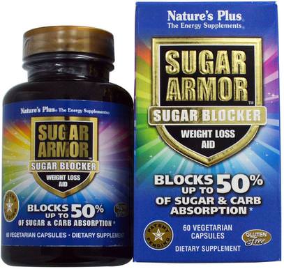 Natures Plus, Sugar Armor, Sugar Blocker, Weight Loss Aid, 60 Veggie Caps ,والصحة، والنظام الغذائي