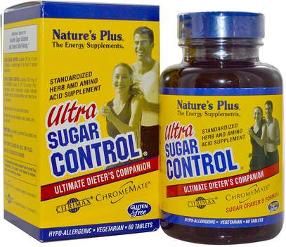 Natures Plus, Ultra Sugar Control, Ultimate Dieters Companion, 60 Tablets ,والصحة، وسكر الدم، وفقدان الوزن، والنظام الغذائي
