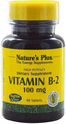 Natures Plus, Vitamin B-2, 100 mg, 90 Tablets ,الفيتامينات، فيتامين ب، فيتامين b2 - الريبوفلافين