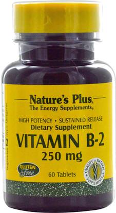 Natures Plus, Vitamin B-2, 250 mg, 60 Tablets ,الفيتامينات، فيتامين ب، فيتامين b2 - الريبوفلافين