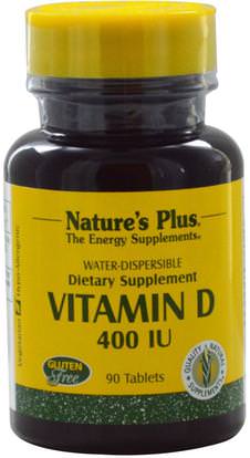 Natures Plus, Vitamin D, 400 IU, 90 Tablets ,الفيتامينات، فيتامين d3، فيتامين د 2 (إرغوكالسيفيرول)