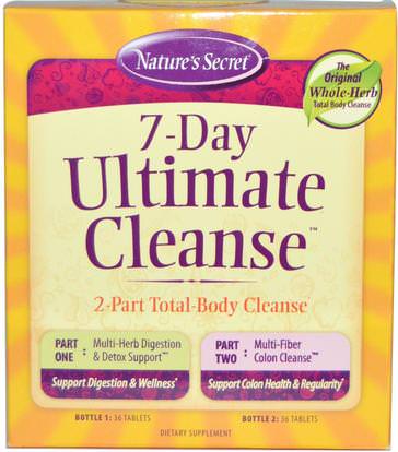 Natures Secret, 7-Day Ultimate Cleanse, 2-Part Total-Body Cleanse ,الصحة، السموم