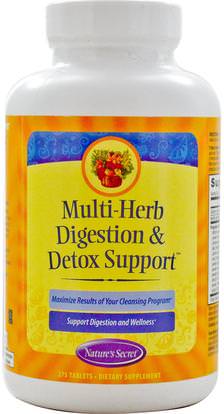 Natures Secret, Multi-Herb Digestion & Detox Support, 275 Tablets ,المكملات الغذائية، الأعشاب المتعددة