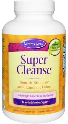 Natures Secret, Super Cleanse, 200 Tablets ,الصحة، السموم، تطهير القولون