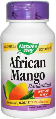Natures Way, African Mango, Standardized, 60 Veggie Caps ,المكملات الغذائية، وفقدان الوزن، والنظام الغذائي، إرفينجيا غابوننسيس (المانجو الأفريقية)