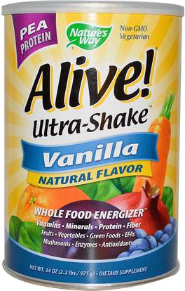 Natures Way, Alive! Ultra-Shake, Vanilla, 34 oz (975 g) ,والمكملات الغذائية، والهدايا استبدال وجبة