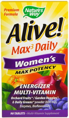 Natures Way, Alive, Womens Max Potency, 90 Tablets ,الفيتامينات، النساء الفيتامينات