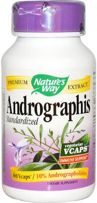 Natures Way, Andrographis, Standardized, 60 Veggie Caps ,المكملات الغذائية، المضادات الحيوية