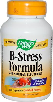 Natures Way, B-Stress Formula with Siberian Eleuthero, 100 Capsules ,المكملات الغذائية، أدابتوغن
