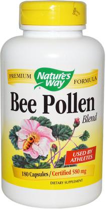 Natures Way, Bee Pollen Blend, 580 mg, 180 Capsules ,المكملات الغذائية، منتجات النحل، لقاح النحل