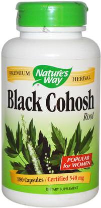 Natures Way, Black Cohosh Root, 540 mg, 180 Capsules ,الصحة، المرأة، كوهوش الأسود
