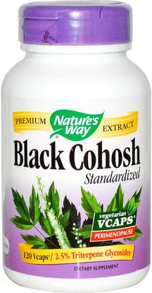 Natures Way, Black Cohosh, Standardized, 120 Vcaps ,المكملات الغذائية، والصحة، كوهوش السوداء
