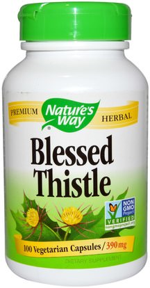 Natures Way, Blessed Thistle, 390 mg, 100 Veggie Caps ,الأعشاب، الصحة
