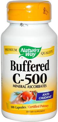 Natures Way, Buffered C-500, 100 Capsules ,الفيتامينات، فيتامين ج