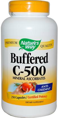 Natures Way, Buffered C-500, 250 Capsules ,الفيتامينات، فيتامين ج