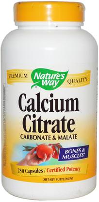 Natures Way, Calcium Citrate, 250 Capsules ,المكملات الغذائية، والمعادن، والكالسيوم