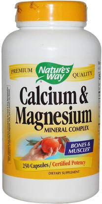 Natures Way, Calcium & Magnesium, Mineral Complex, 250 Capsules ,المكملات الغذائية، والمعادن، والكالسيوم