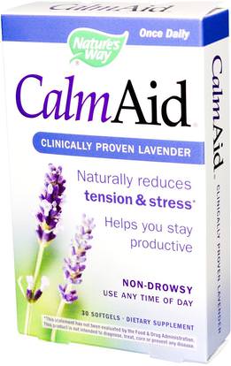 Natures Way, Calm Aid, Clinically Proven Lavender, 30 Softgels ,والمكملات الغذائية، المثلية