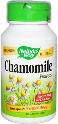 Natures Way, Chamomile Flowers, 350 mg, 100 Capsules ,المكملات الغذائية، الأعشاب، البابونج
