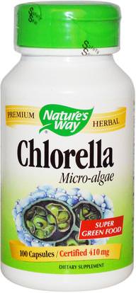 Natures Way, Chlorella, Micro-Algae, 410 mg, 100 Capsules ,المكملات الغذائية، سوبرفوودس، كلوريلا
