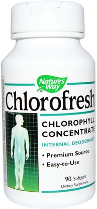 Natures Way, Chlorofresh, Chlorophyll Concentrate, 90 Softgels ,المكملات الغذائية، الكلوروفيل