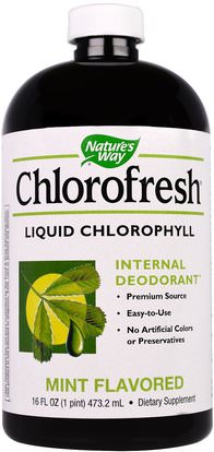 Natures Way, Chlorofresh, Liquid Chlorophyll, Mint Flavored, 16 fl oz (473.2 ml) ,Herb-sa