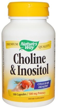 Natures Way, Choline & Inositol, 100 Capsules ,الفيتامينات، فيتامين ب