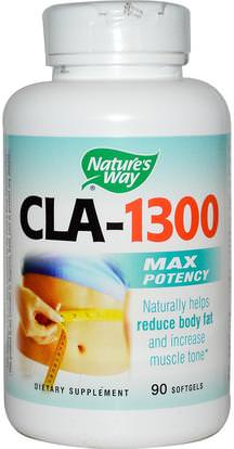 Natures Way, CLA-1300, Max Potency, 90 Softgels ,وفقدان الوزن، والنظام الغذائي، كلا (مترافق حمض اللينوليك)، كلا