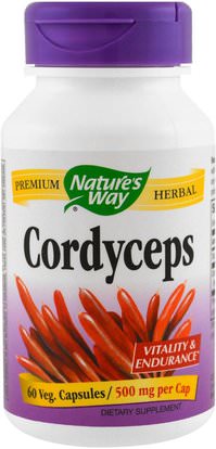 Natures Way, Cordyceps, 500 mg, 60 Veggie Caps ,المكملات الغذائية، الفطر الطبية