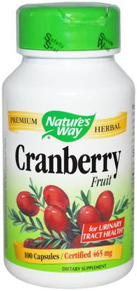 Natures Way, Cranberry Fruit, 465 mg, 100 Capsules ,والمكملات الغذائية، ومضادات الأكسدة