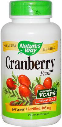 Natures Way, Cranberry Fruit, 465 mg, 180 Veggie Caps ,المكملات الغذائية، الأعشاب، التوت البري