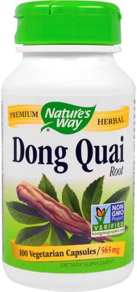 Natures Way, Dong Quai, Root, 565 mg, 100 Veggie Caps ,الصحة، انقطاع الطمث، دونغ كواي