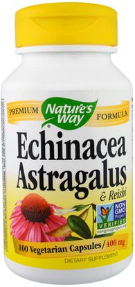 Natures Way, Echinacea Astragalus & Reishi, 400 mg, 100 Veggie Caps ,المكملات الغذائية، المضادات الحيوية