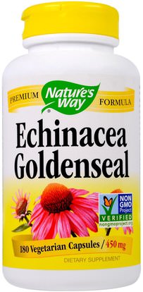 Natures Way, Echinacea Goldenseal, 450 mg, 180 Veggie Caps ,المكملات الغذائية، المضادات الحيوية