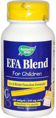 Natures Way, EFA Blend, for Children, 445 mg, 120 Softgels ,المكملات الغذائية، إيفا أوميجا 3 6 9 (إيبا دا)، دا، إيبا
