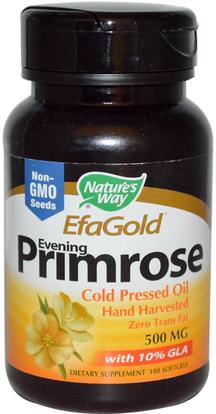 Natures Way, EfaGold, Evening Primrose, 500 mg, 100 Softgels ,المكملات الغذائية، إيفا أوميجا 3 6 9 (إيبا دا)، دا، إيبا