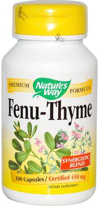 Natures Way, Fenu-Thyme, 450 mg, 100 Capsules ,الأعشاب، ييبرايت