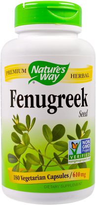 Natures Way, Fenugreek Seed, 610 mg, 180 Veggie Caps ,الأعشاب، الصحة، فينوغريك