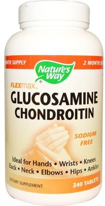 Natures Way, FlexMax, Glucosamine Chondroitin, Sodium Free, 240 Tablets ,المكملات الغذائية، الجلوكوزامين