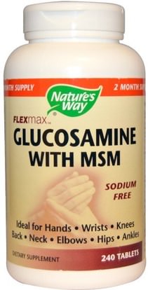 Natures Way, Flexmax, Glucosamine with MSM, Sodium Free, 240 Tablets ,المكملات الغذائية، الجلوكوزامين