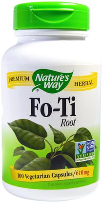 Natures Way, Fo-Ti Root, 610 mg, 100 Veggie Caps ,المكملات الغذائية، حمام، الجمال، فو تي (انه شو وو)