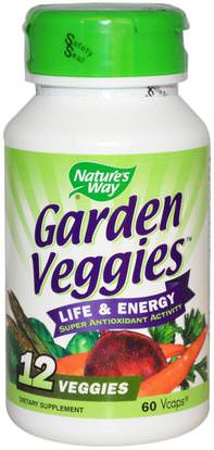 Natures Way, Garden Veggies, 60 Veggie Caps ,والمكملات الغذائية، ومضادات الأكسدة