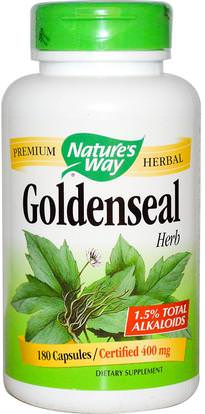 Natures Way, Goldenseal, Herb, 400 mg, 180 Capsules ,المكملات الغذائية، إشنسا