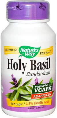 Natures Way, Holy Basil, Standardized, 60 Veggie Caps ,المكملات الغذائية، الأعشاب