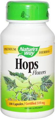 Natures Way, Hops Flowers, 310 mg, 100 Capsules ,المكملات الغذائية، الأعشاب
