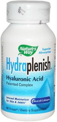 Natures Way, Hydraplenish Hyaluronic Acid, 60 Veggie Caps ,المكملات الغذائية، الجمال، مكافحة الشيخوخة