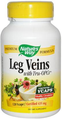 Natures Way, Leg Veins with Tru-OPCs, 435 mg, 120 Veggie Caps ,والمكملات الغذائية، والصحة، والمرأة