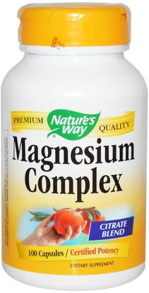 Natures Way, Magnesium Complex, 100 Capsules ,المكملات الغذائية، والمعادن، والكالسيوم