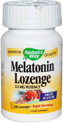 Natures Way, Melatonin Lozenge, 2.5 mg, 100 Lozenges ,والمكملات الغذائية، والنوم